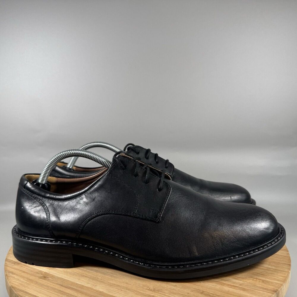 S Johnston & Murphy Black Leather Lace Up Mens 10.5‎ M Shoes Oxfords